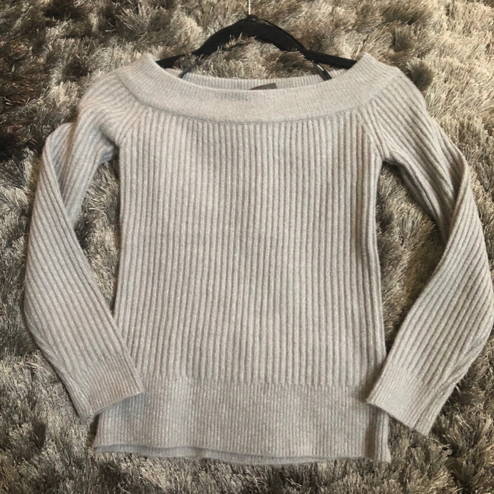 Grey off the Shoulder Sweater